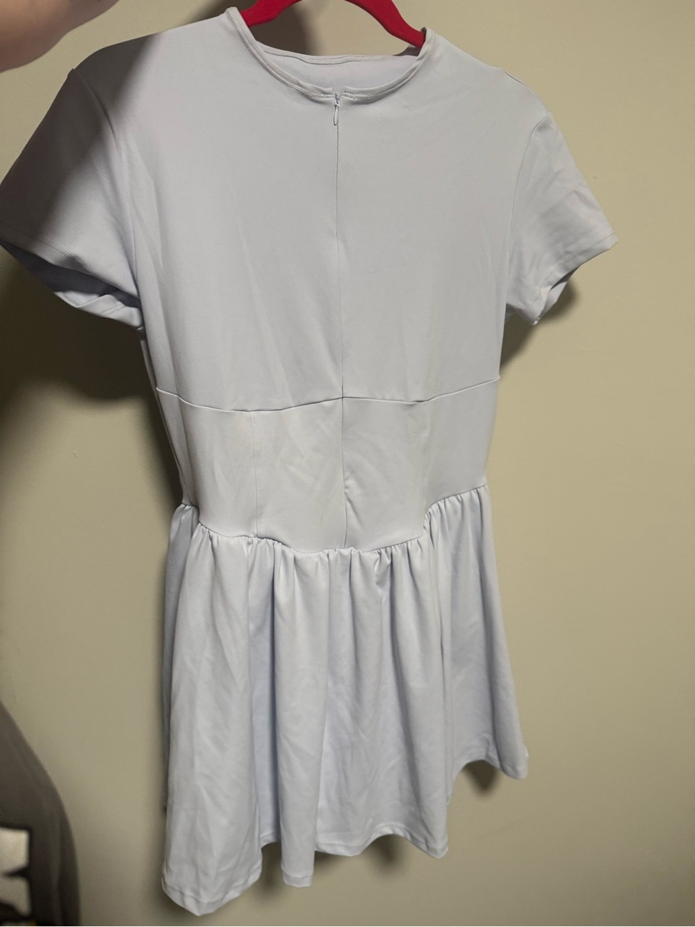Light Blue Short Sleeve dress with built in shorts - Picture 2 of 3